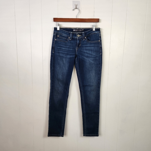 Levis Demi Curve Skinny Jeans Low Rise Denim Stretch Womens Size 27 Ankle Crop - Picture 1 of 11
